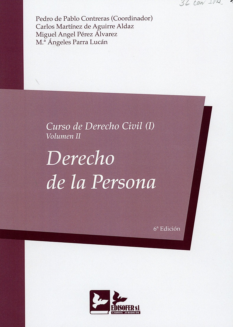 Curso de Derecho Civil I Derecho de la persona. Volumen II