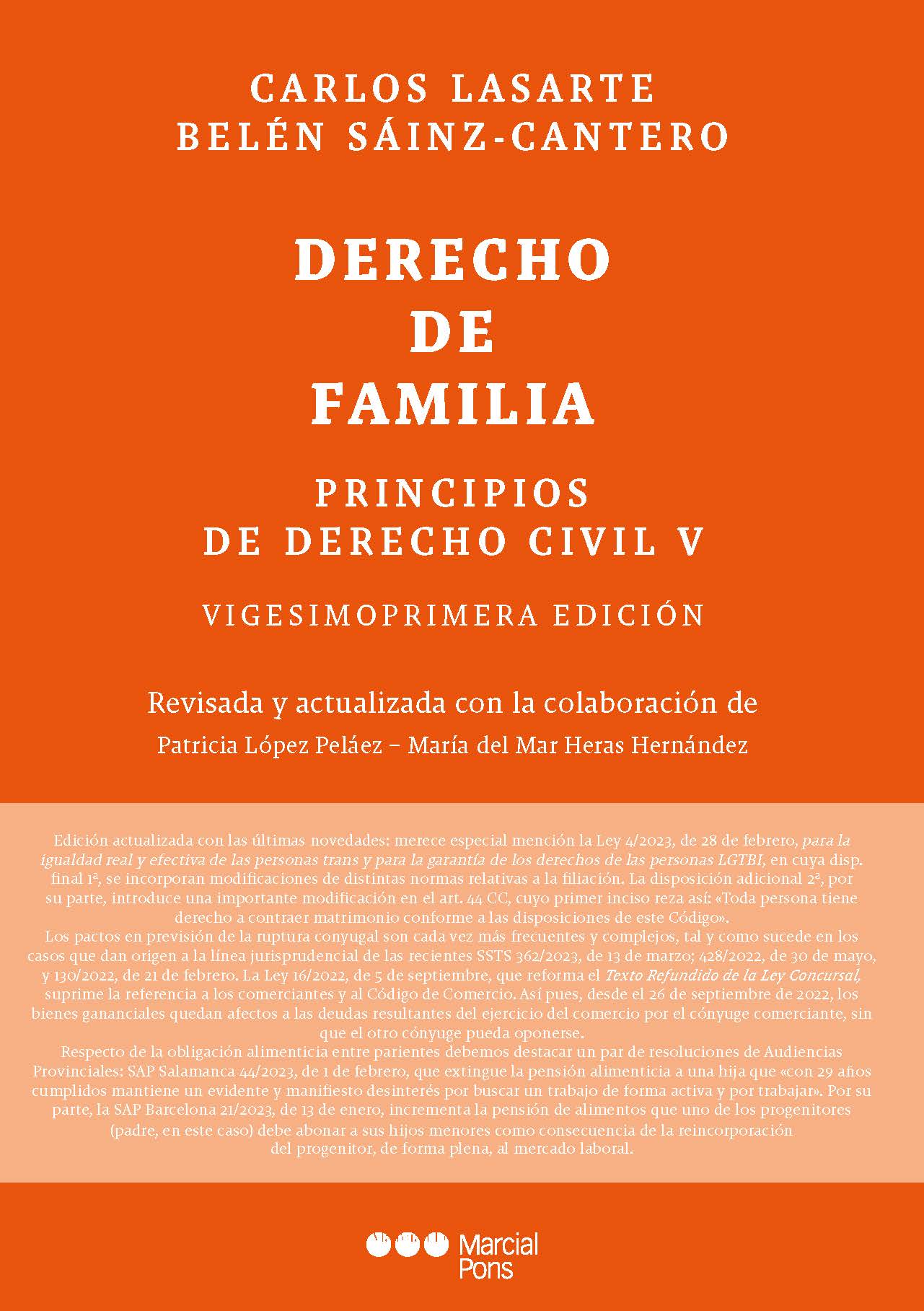 Principios de Derecho Civil V.  Derecho de Familia